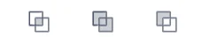 Three boolean-operation icons for overlapping shapes