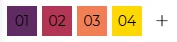 Four numbered laser layer color chips (01 to 04) and an add button