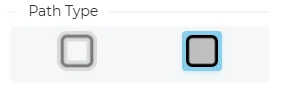 Path Type selector with two options, the second one selected